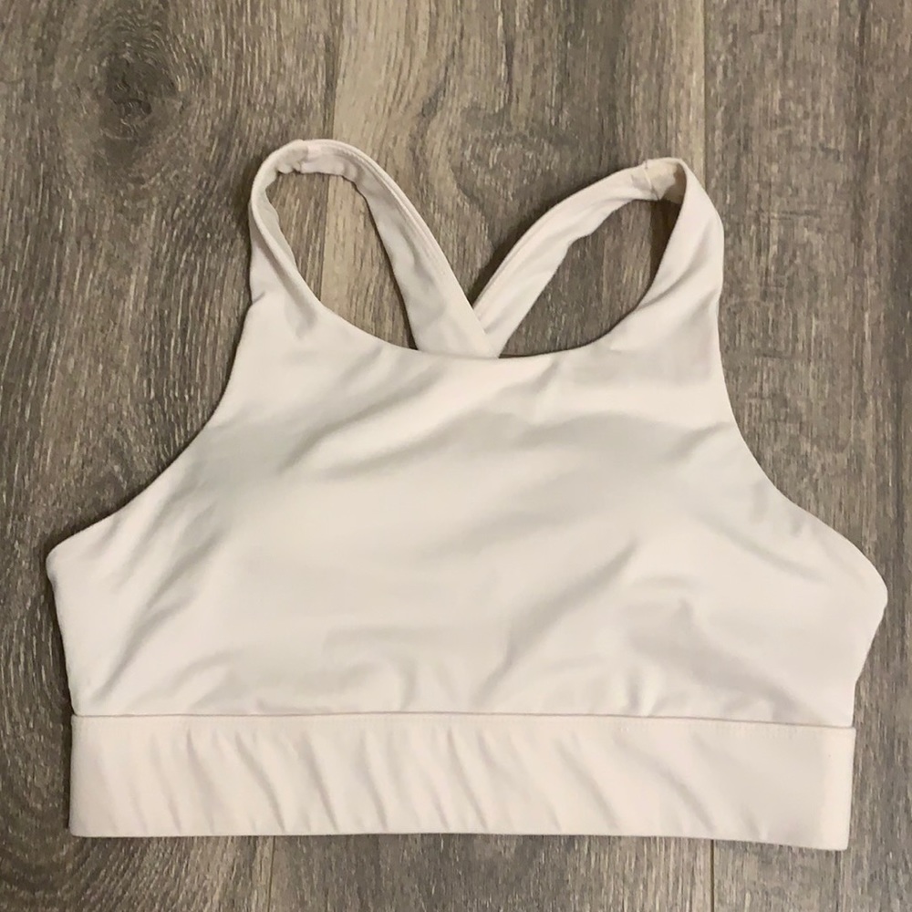 Light pink Fabletics High neck sports bra